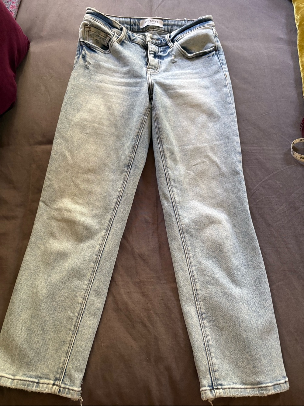 Light acid Wash Women's Straight Jeans